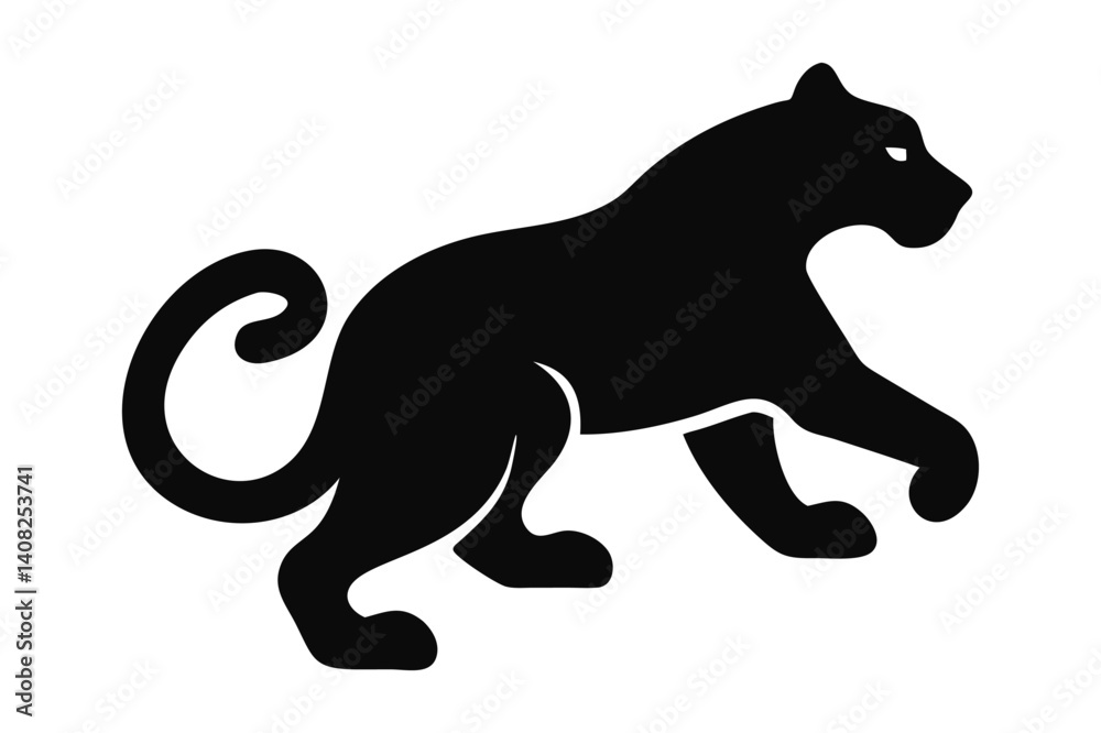 Obraz premium Sleek Panther Silhouette Symbol of Power and Elegance