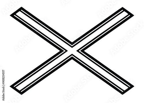 X mark line art silhouette vector for rejection, error, and cancel themes
