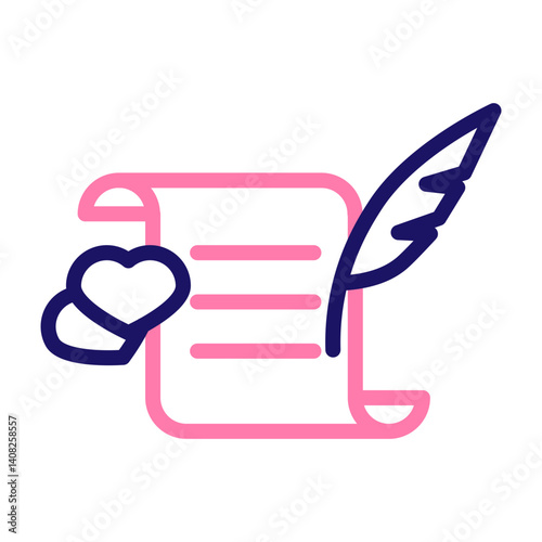 Poetry Vector Line two Colors Icon Design