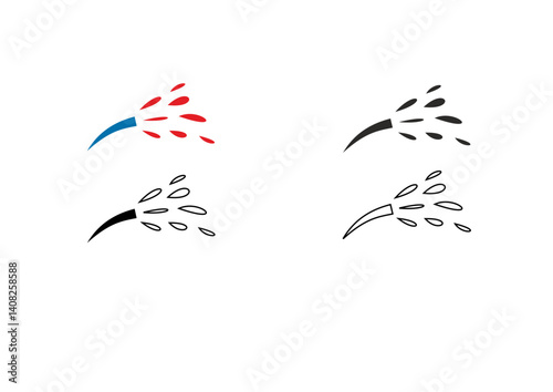 Vector set of cornucopia icons, stylized flat design in various colors with copy space

