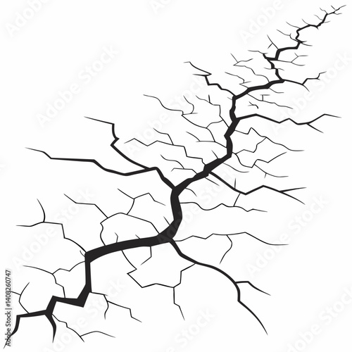 Surface cracks and fissures in ground vector