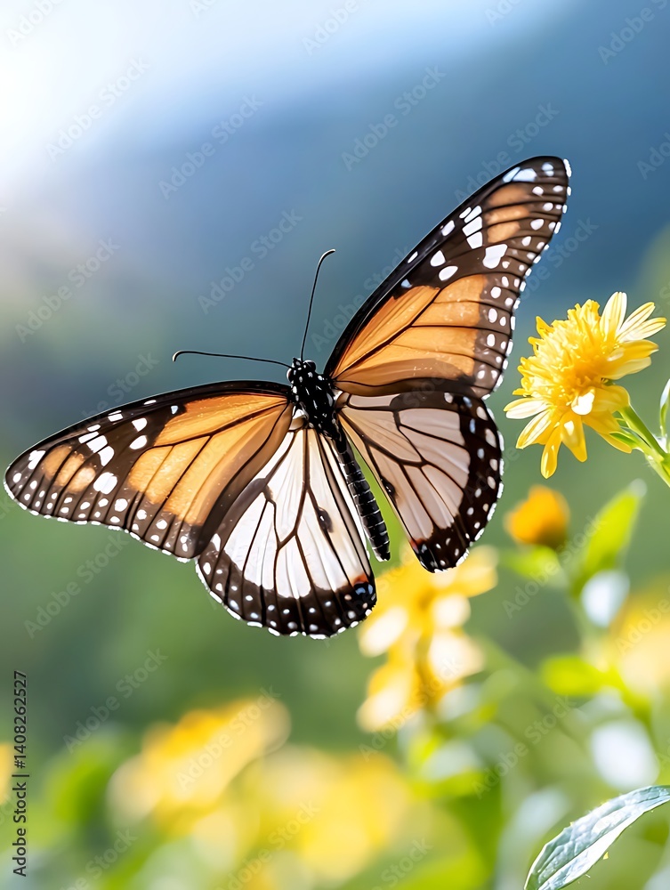 Fototapeta premium Monarch Butterfly in Flight