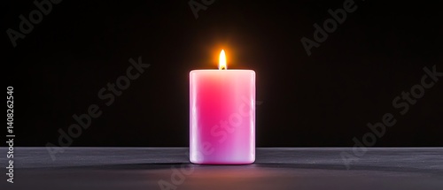 Wallpaper Mural Pink Candle on Dark Surface Torontodigital.ca