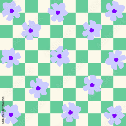 Obraz na płótnie Retro checkered pattern background w salonie