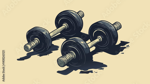 Gym with Dumbbells.eps