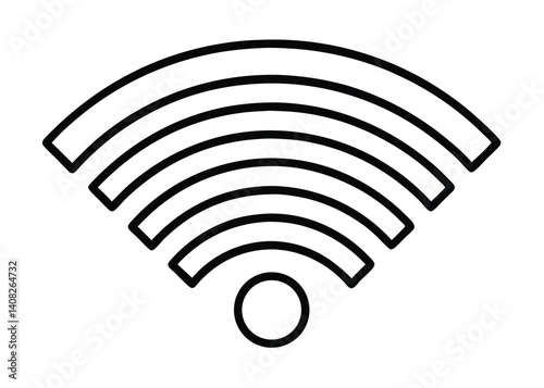 Wi-Fi signal silhouette line art vector for technology, connectivity, and communication themes
