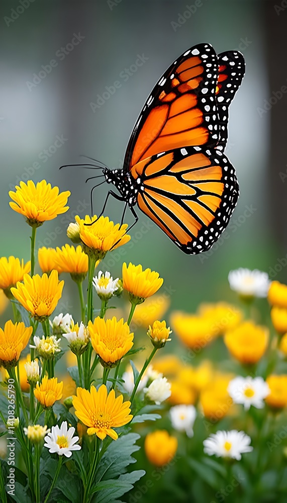 Obraz premium Monarch Butterfly on Flowers (1)