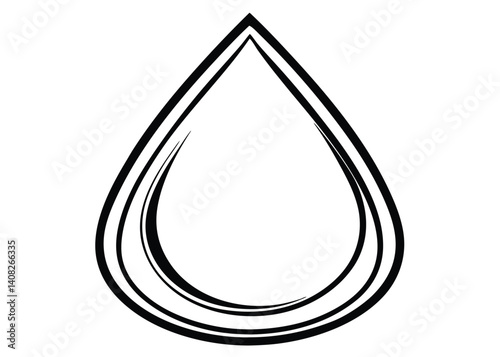 Water drop line art silhouette vector for nature, hydration, and environment themes
