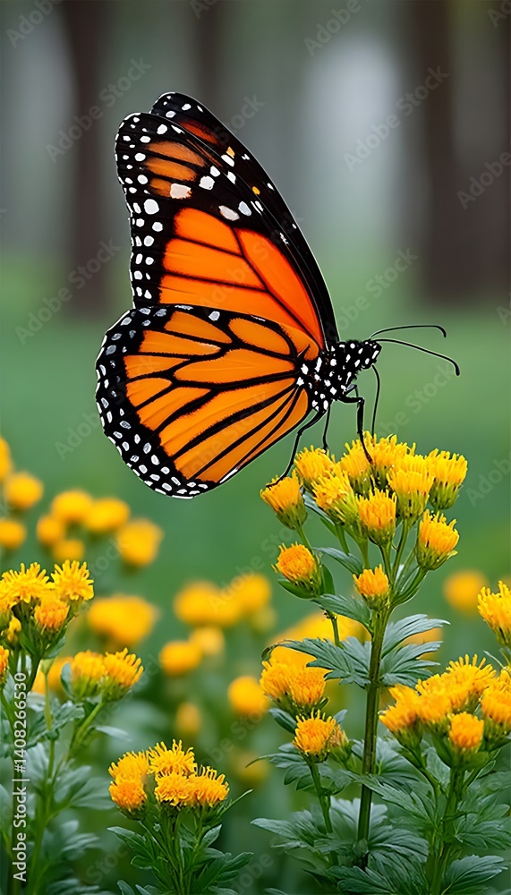 Obraz premium Monarch Butterfly on Flowers (3)