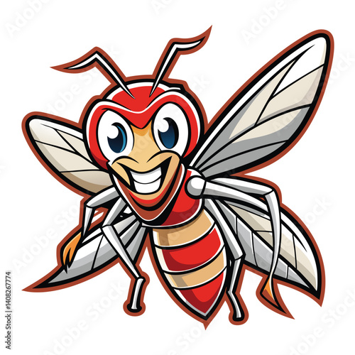 Happy cartoon bee mascot