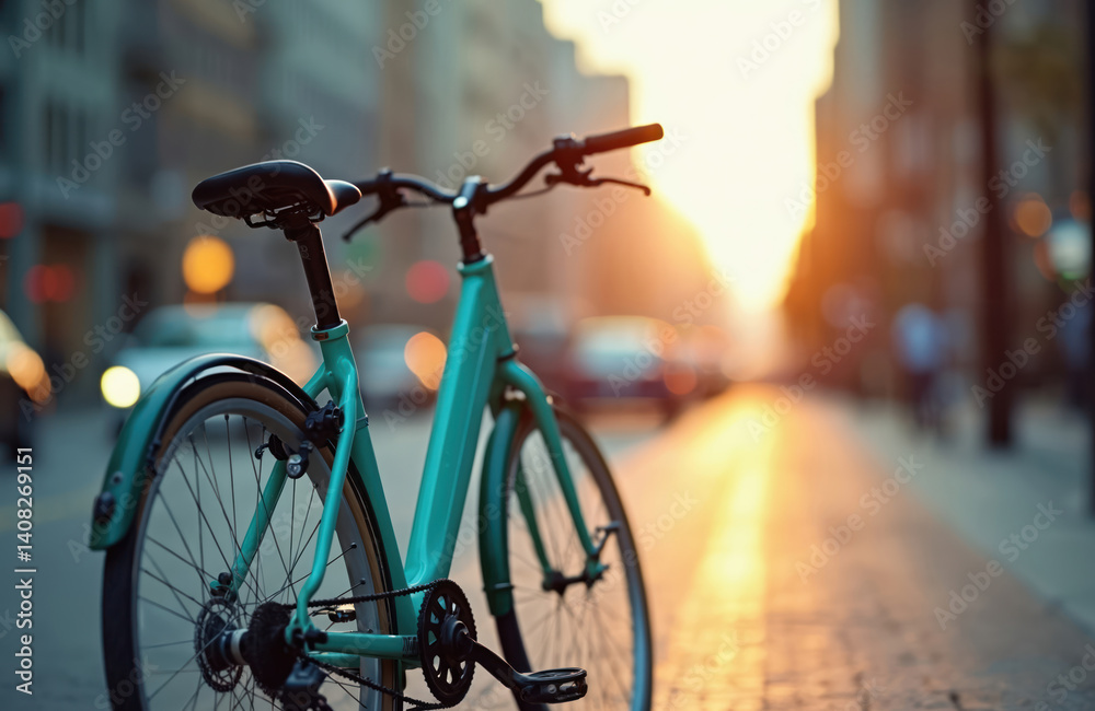 City bicycle with blurred background. Minimalistic design, clean style with plenty of copy space. Bike rental service concept. Modern bicycle, urban transport, eco friendly transportation. City bicycle with blurred background. Minimalistic design, clean style with plenty of copy space. Bike rental service concept. Modern bicycle, urban transport, eco friendly transportation.