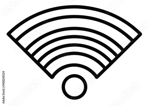 Wi-Fi signal silhouette line art vector for technology, connectivity, and communication themes
