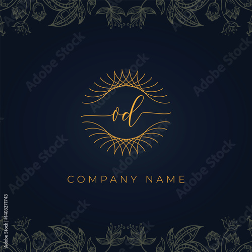 Elegant luxury letter OD logo.