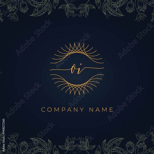 Elegant luxury letter OI logo.