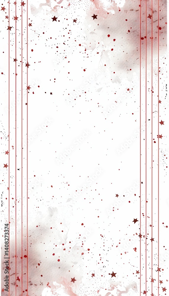 Minimalist Circus Frame with Red Accents for Design and Print Projects