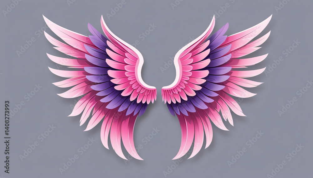 Fototapeta premium Colorful Angel Wing Illustration