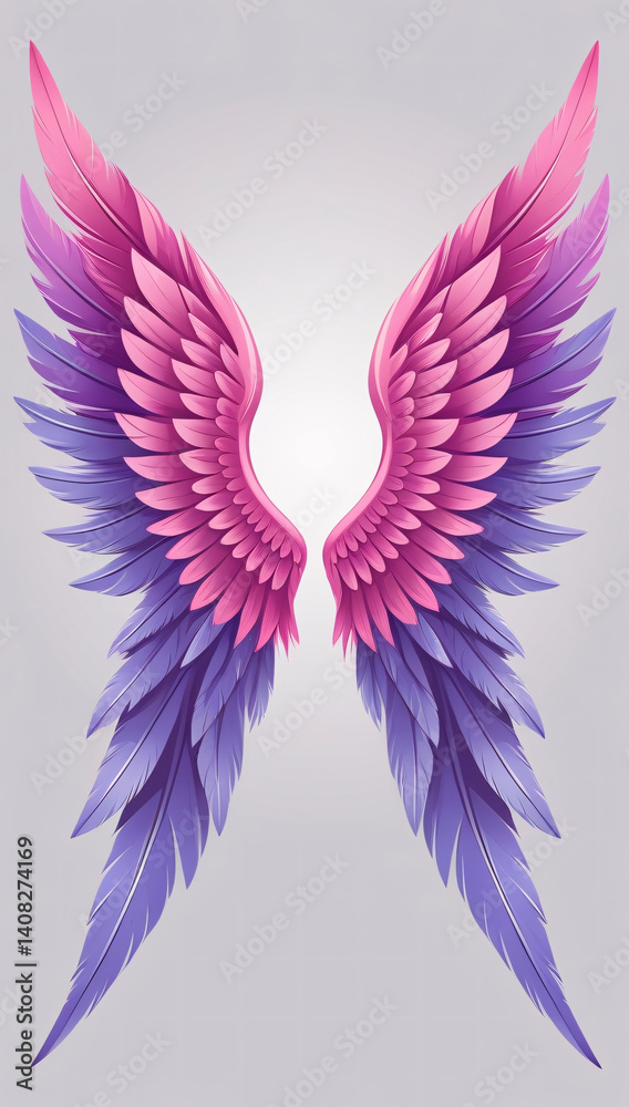 Fototapeta premium Colorful Angel Wing Illustration