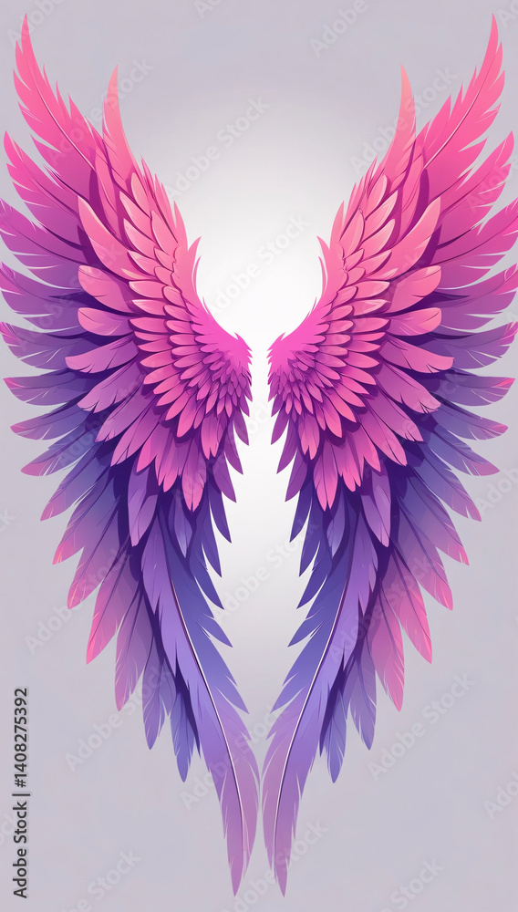 Obraz premium Colorful Angel Wing Illustration