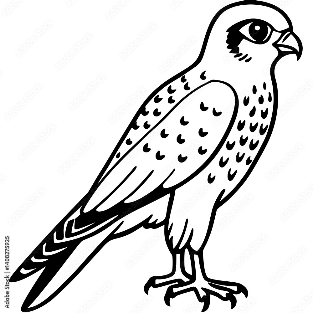 Obraz premium Minimal American Kestrel Vector Illustration on White Background