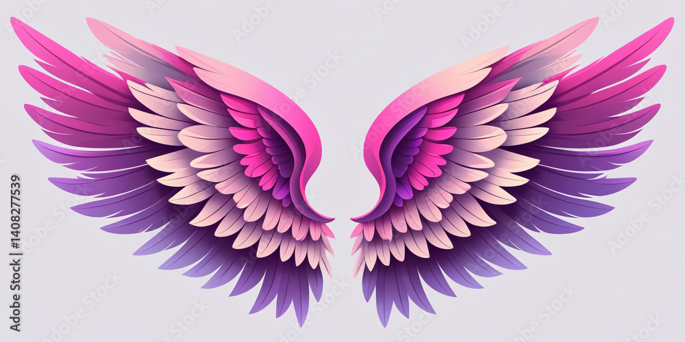 Fototapeta premium Colorful Angel Wing Illustration