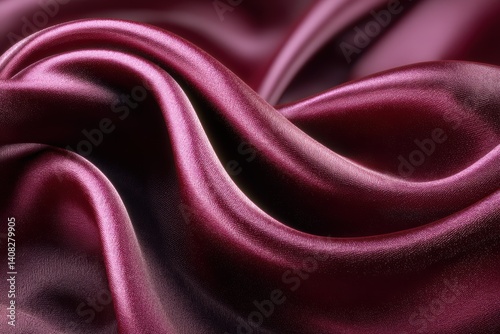 Smooth burgundy silk fabric with glossy folds and elegant flowing texture luxurious digital art wallpaper for fashion backgrounds and textile design projects