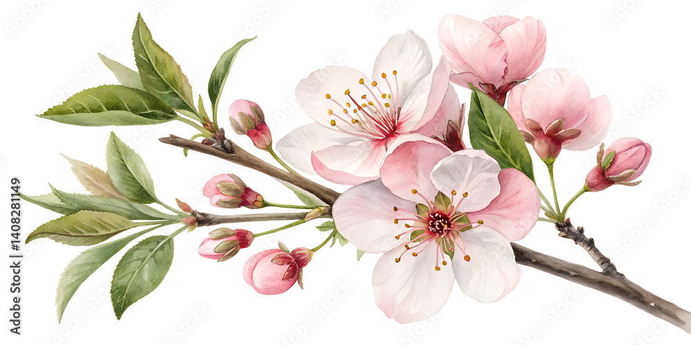 Fototapeta premium Watercolor Illustrative image isolated white background