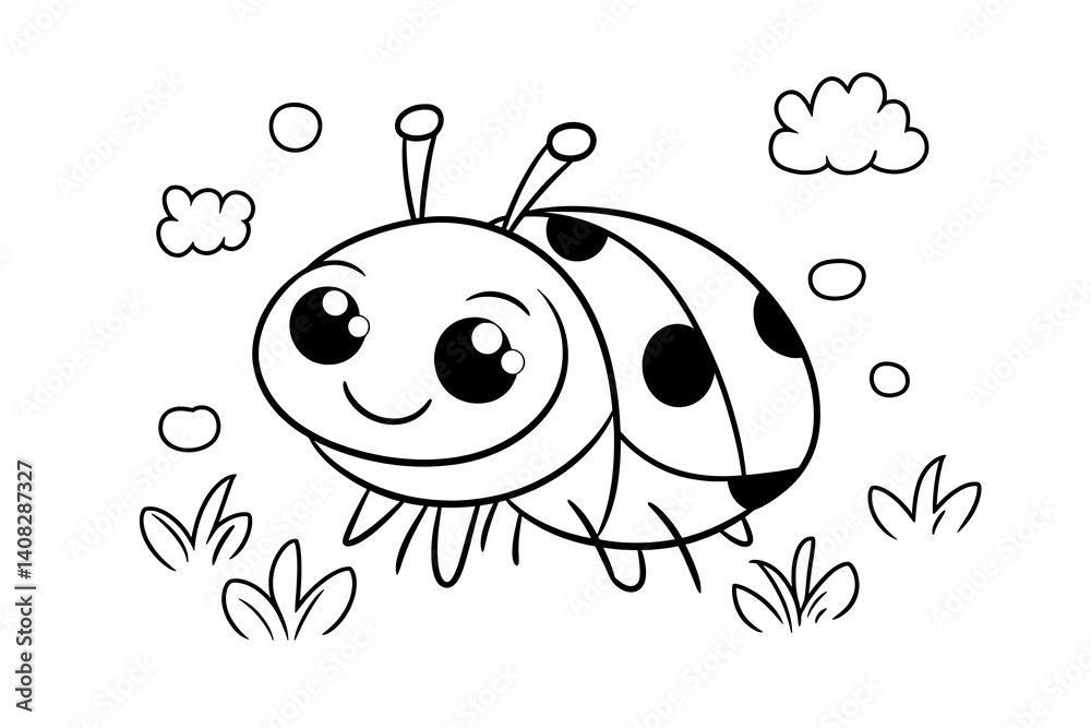 Fototapeta premium Cute ladybug coloring page