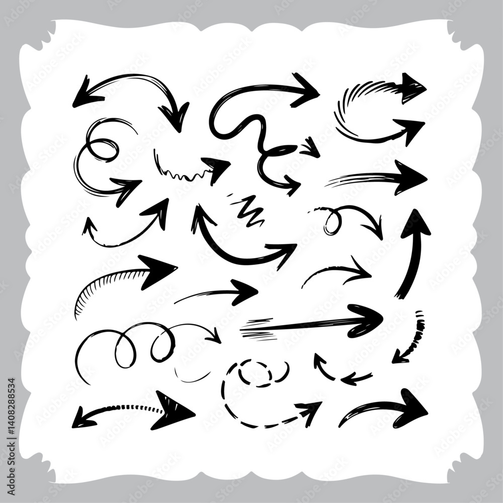 Obraz premium Vector Line Art Arrows Set Isolated