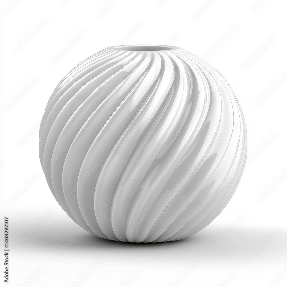 Elegant White Ceramic Vase with Swirling Pattern Design Elegant White Ceramic Vase with Swirling Pattern Design