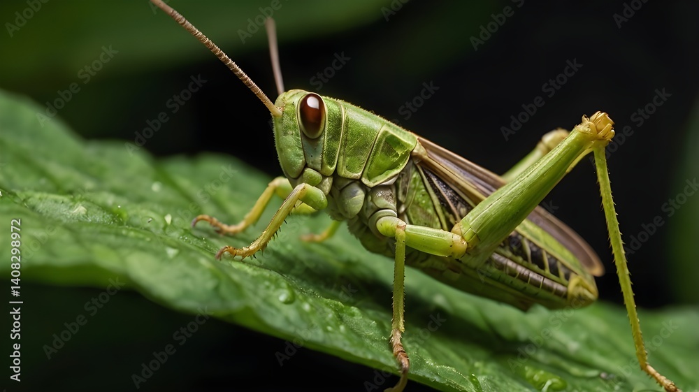 grasshopper on a leaf grasshopper on a leaf