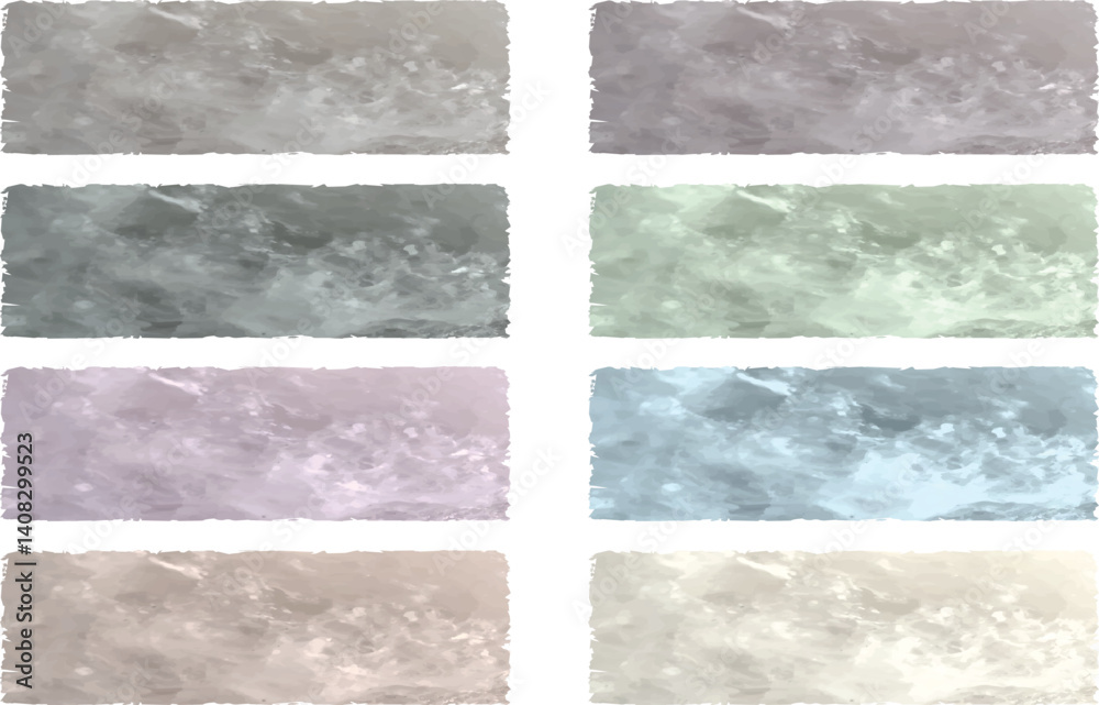 light pastel colorful crystal stone texture abstract brush strokes set