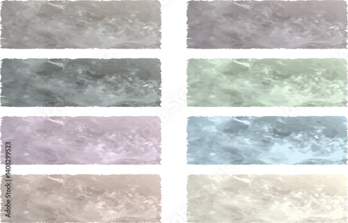 light pastel colorful crystal stone texture abstract brush strokes set