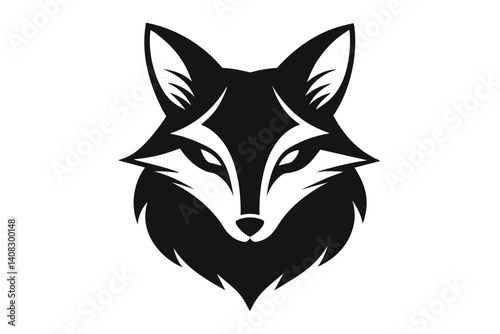Wolf Head Silhouette Black Vector Art Illustration