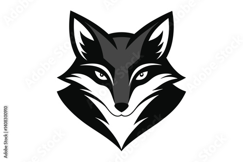 Wolf Head Silhouette Black Vector Art Illustration