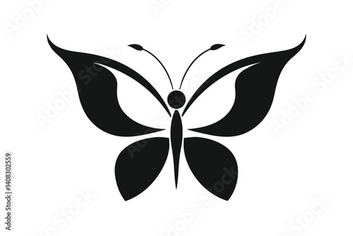Butterfly Icon Silhouette Black Vector Art Illustration for Web