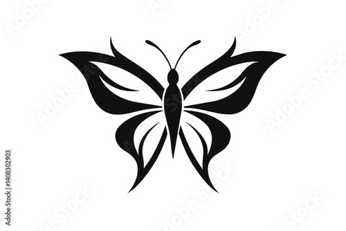 Butterfly Icon Silhouette Black Vector Art Illustration for Web