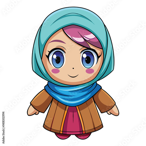 Cartoon girl in hijab (2)