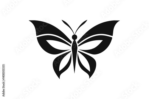 Butterfly Icon Silhouette Black Vector Art Illustration for Web