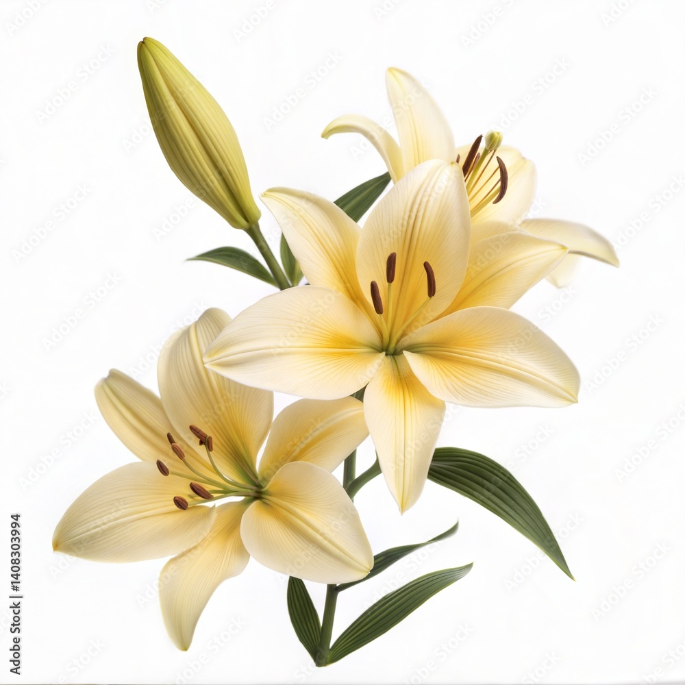 Obraz premium Elegant Cluster of White Lilies in Full Bloom