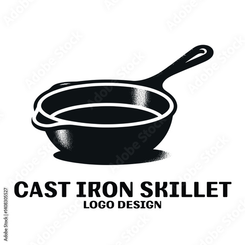 Cast Iron Skillet Vector Logo Design