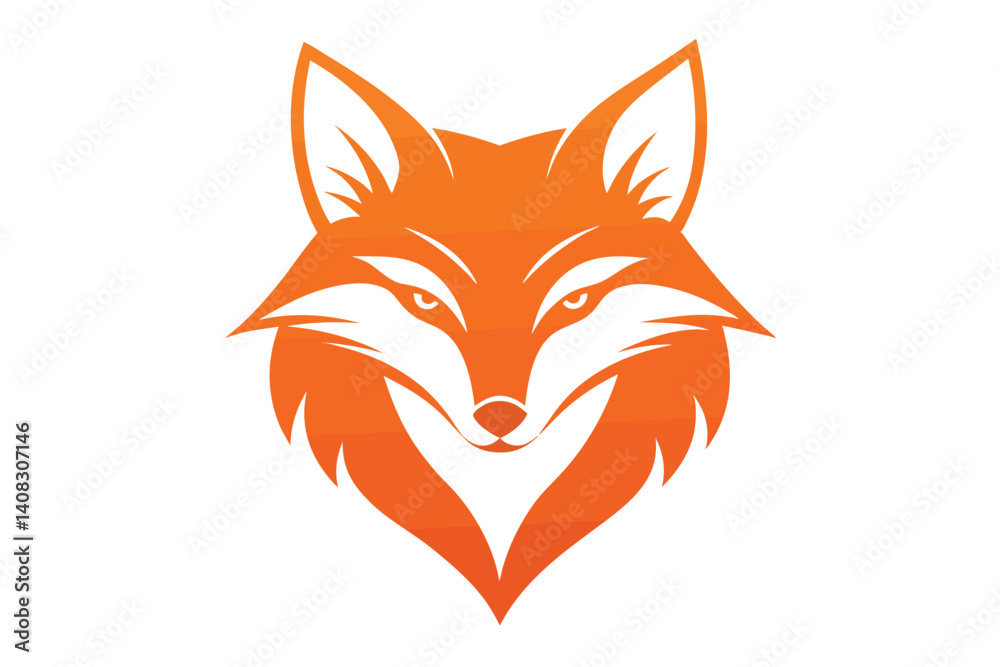 Obraz premium Fox Head Vector Art Illustration – Bold and Modern Wildlife Design 