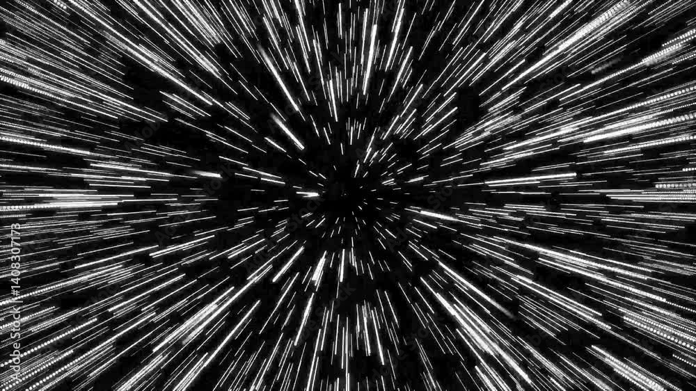 Abstract background. Traveling through star fields in space star burst light