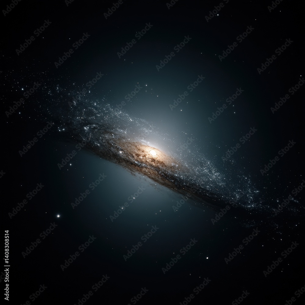 Fototapeta premium Capturing the cosmic elliptic standard space hyperrealistic photograph stellar environment vertical view astronomical concept