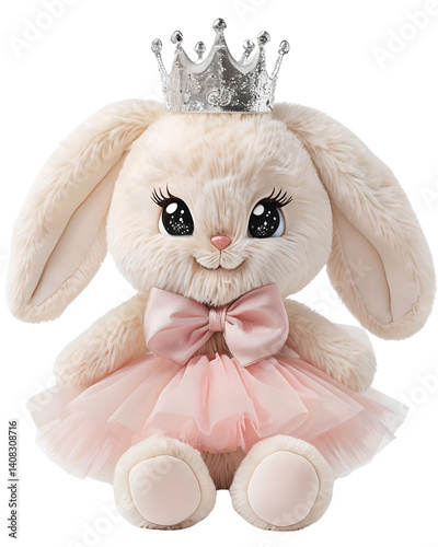 Cute bunny. Funny illustration of a rabbit In a dress Baby Hare