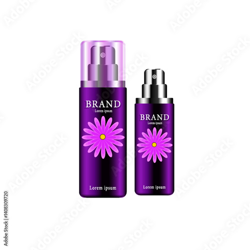 Purple color  Luxury 3d realistic mock up of cosmetics product