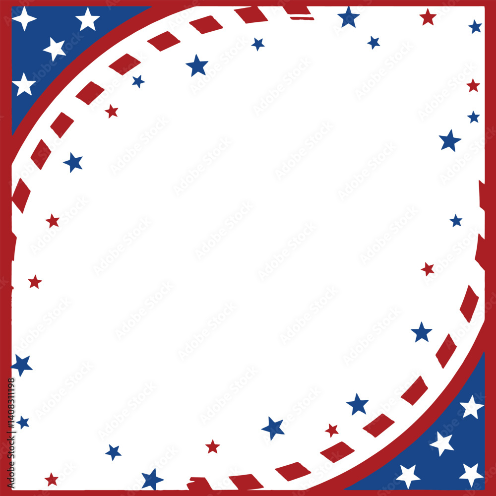 Obraz premium American Flag Banner Background for Independence Day Vector Illustrations