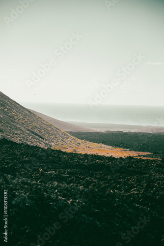 Mars-Like Volcanic Landscape in Timanfaya National Park, Lanzarote