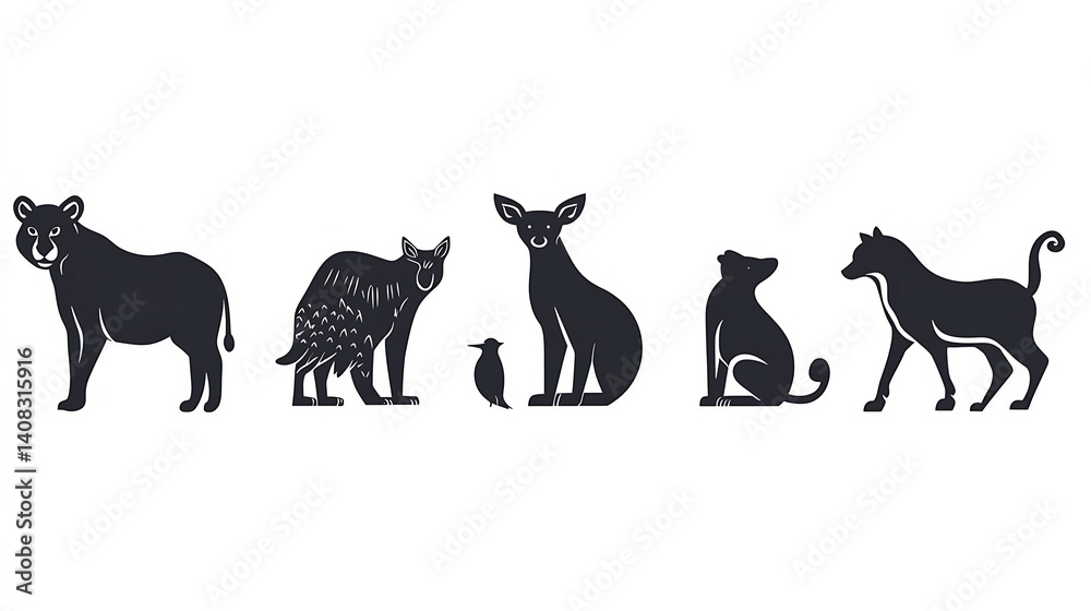 Vector animal face icons for branding HD images Vector animal face icons for branding HD images