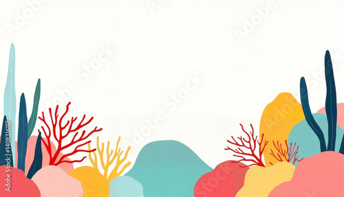 Coral reef restoration colorful abstract illustration  