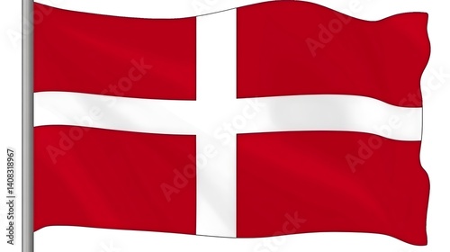 Free Download Denmark's national flag, displaying a white Scandinavian cross. - GFXLoad